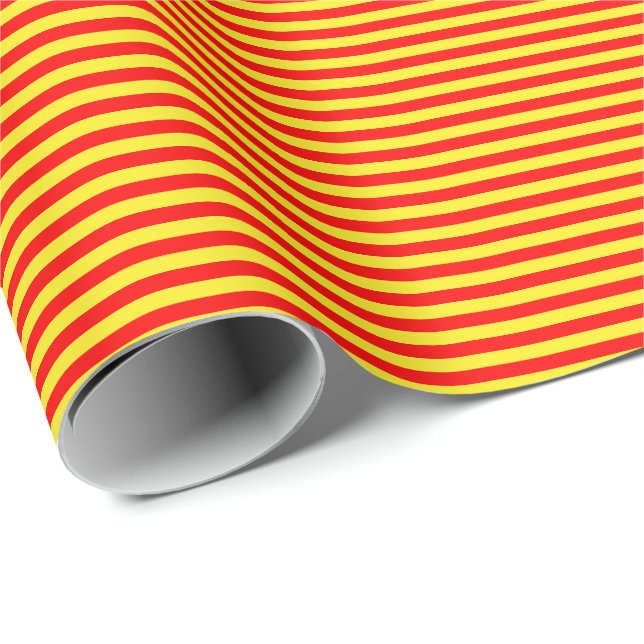 Thin Red and Yellow Stripes Wrapping Paper (Roll Corner)