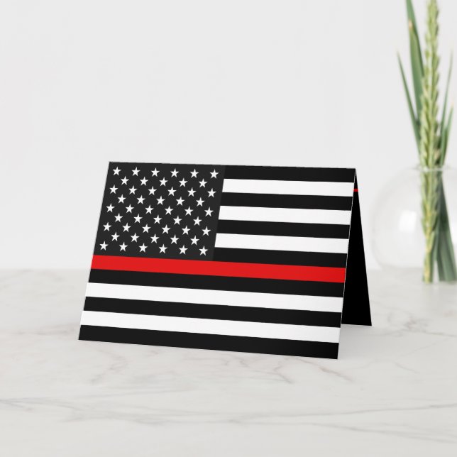 Thin Red Line American Flag Card (Front)