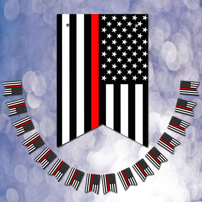 Thin Red Line American Flag, fireman officer / USA Bunting (Creator Uploaded)