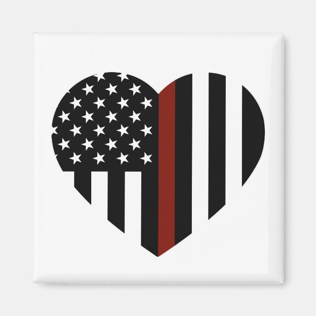Thin Red Line American Flag Magnet (Front)