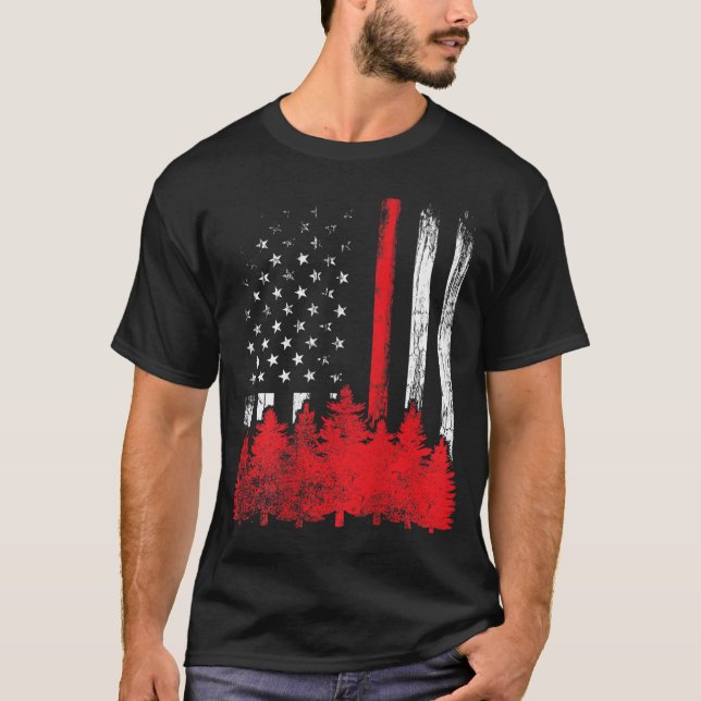 Thin Red Line American Flag Wildland Firefighter G T-Shirt (Front)