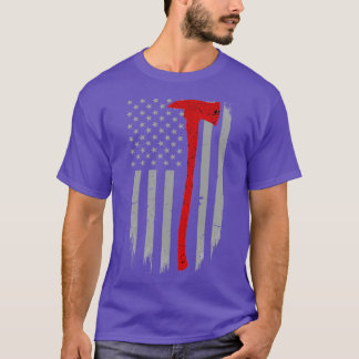 Thin Red Line Axe Firefighter Flag T-Shirt