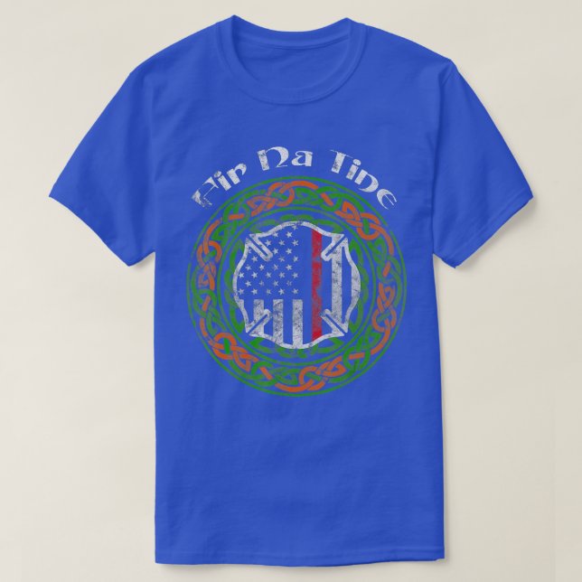 Thin Red Line Fir Na Tine Irish Firefighter  T-Shirt (Design Front)
