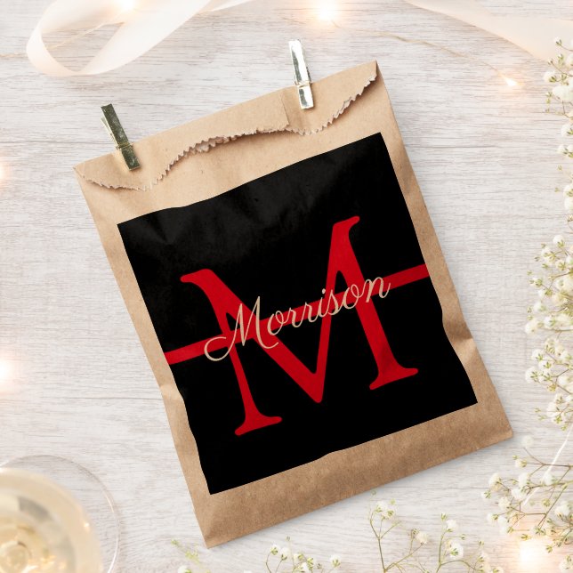 Thin Red Line Fire Fighter Retirement Monogram Favour Bag (Clipped)