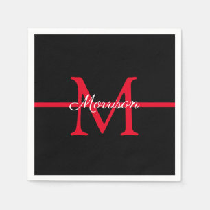 Thin Red Line Fire Fighter Retirement Monogram Napkin