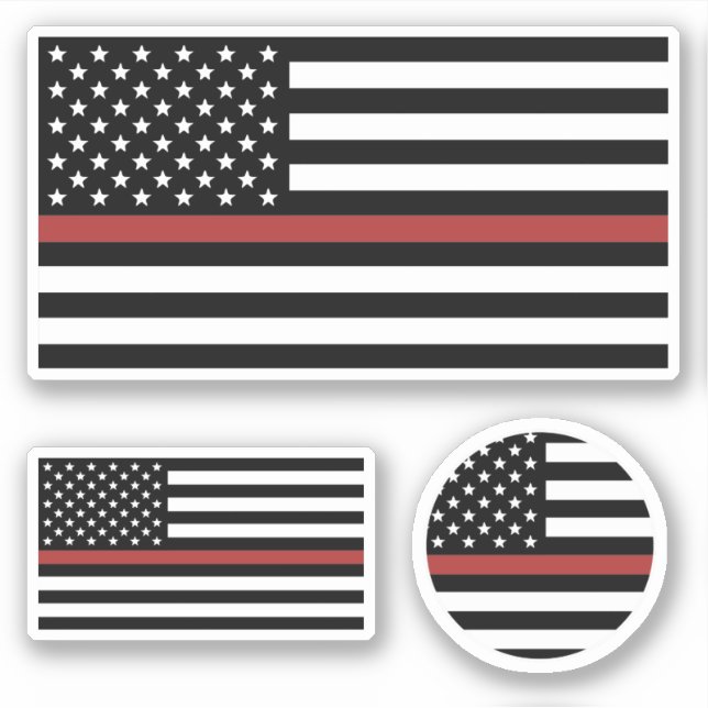 Thin Red Line Firefighter America Flag Fire Rescue (Front)