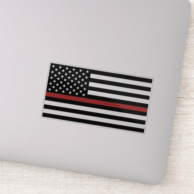Thin Red Line Firefighter America Flag Fire Rescue (Detail)