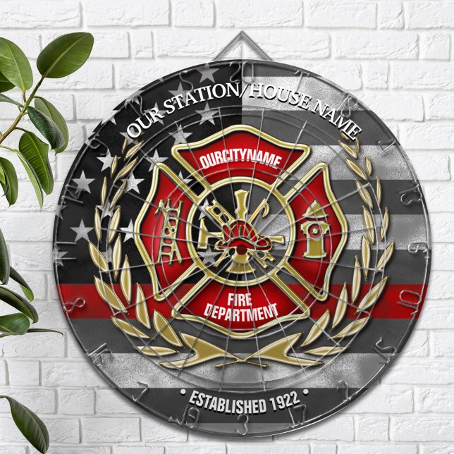 Thin Red Line Firefighter Family Custom Dartboard (Creator Uploaded)