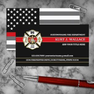 Thin Red Line Firefighter Flag Business Card