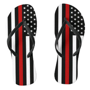 Thin Red Line Firefighter Flag Thongs