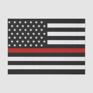 Thin Red Line Firefighter Flag Tissue Paper