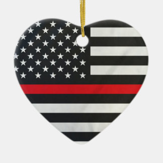 Thin Red Line Firefighter Ornament