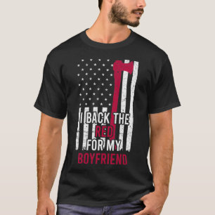 Thin Red Line Flag Firefighter Girlfriend  T-Shirt