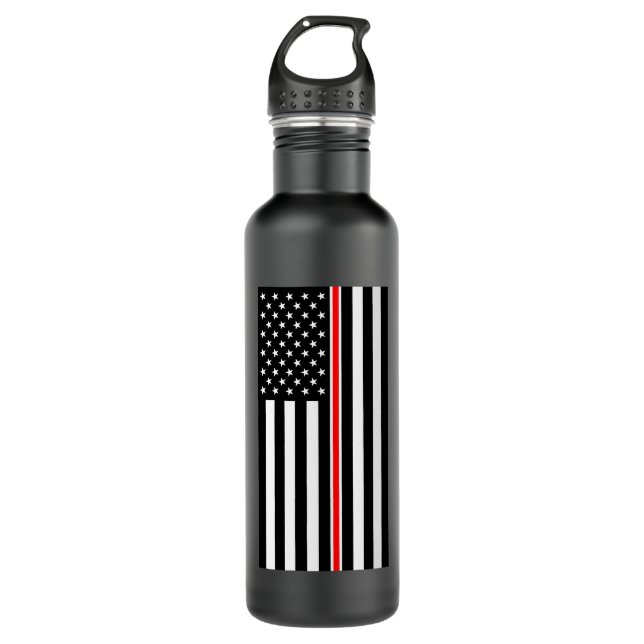 Thin Red Line Flag: Firefighter Hero Memorial 710 Ml Water Bottle (Front)
