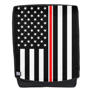 Thin Red Line Flag: Firefighter Hero Memorial Backpack