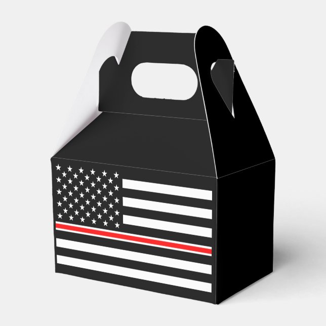 Thin Red Line Flag: Firefighter Hero Memorial Favour Box (Front Side)