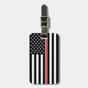 Thin Red Line Flag: Firefighter Hero Memorial Luggage Tag