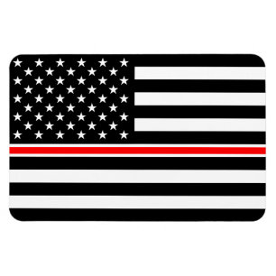 Thin Red Line Flag: Firefighter Hero Memorial Magnet