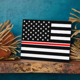Thin Red Line Flag: Firefighter Hero Memorial Plaque