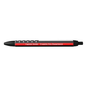 Thin Red Line Flag Firefighter Personalized Black Ink Pen