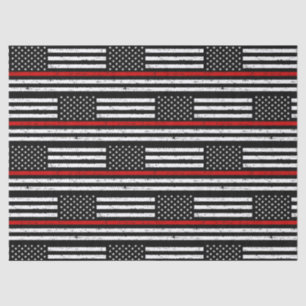 Thin Red Line Flag Fireman Retirement Firefighter Tissue Paper