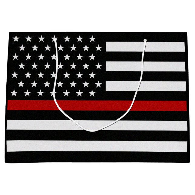 Thin Red Line Flag Large Gift Bag (Front)