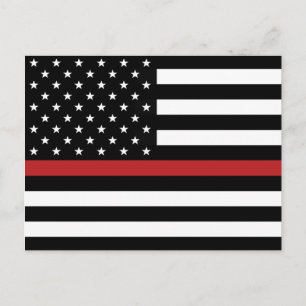 THIN RED LINE FLAG POSTCARD