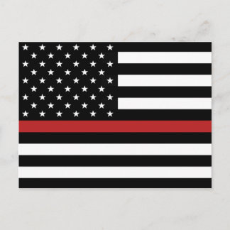 THIN RED LINE FLAG POSTCARD