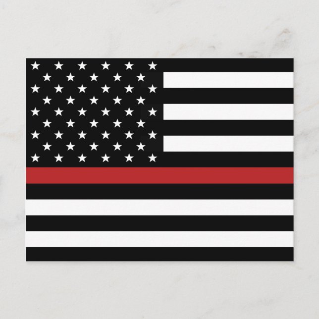 THIN RED LINE FLAG POSTCARD (Front)