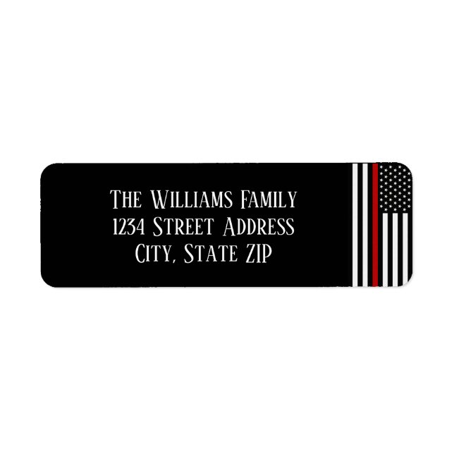 Thin Red Line Flag Return Address Label (Front)
