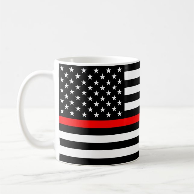 Thin Red Line Flag (United States) Coffee Mug (Left)