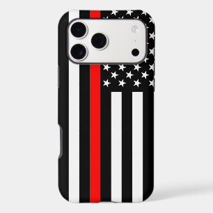 Thin Red Line Graphic on a US Flag on a