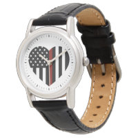Thin Red Line Heart Shaped American Flag