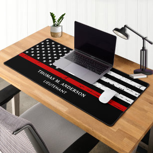 Thin Red Line Personalised Firefighter Desk Mat