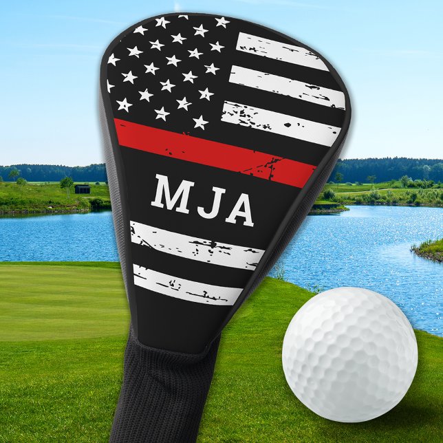 Thin Red Line Personalised Firefighter Monogram Golf Head Cover (Creator Uploaded)