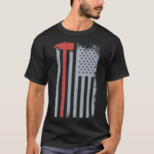 Thin Red Line Redline Gift American Flag Red Axe F T-Shirt