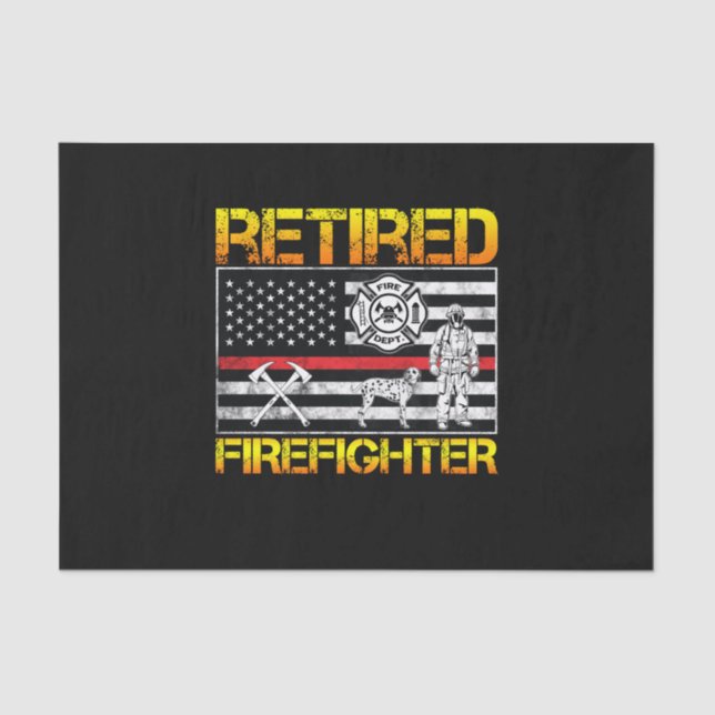 Thin Red Line Retired Firefighter Retirement Tissue Paper (Front)