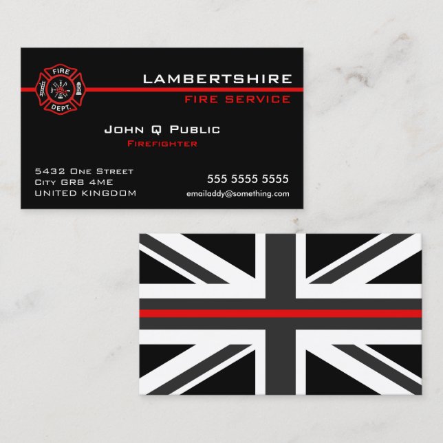 Thin Red Line UK Flag Business Card (Front/Back)