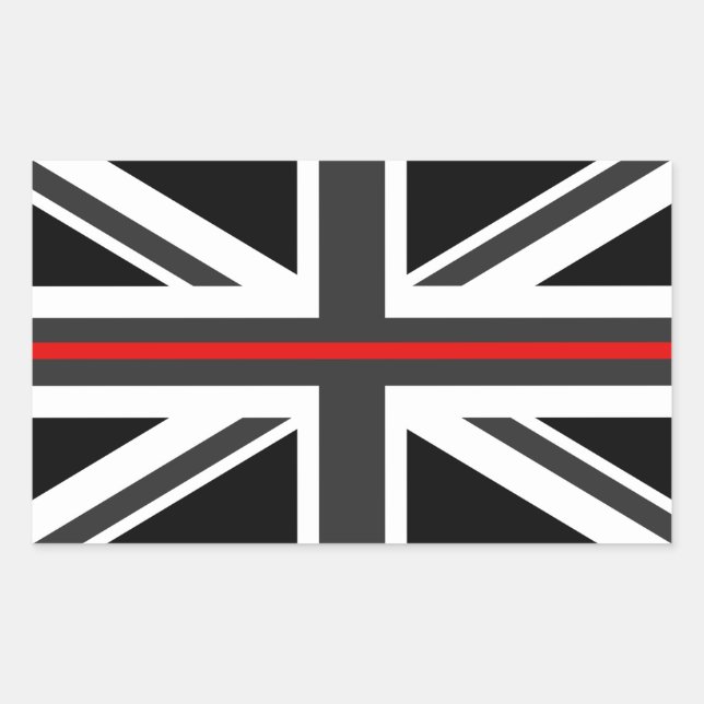 Thin Red Line UK Flag Rectangular Sticker (Front)