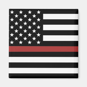 Thin Red Line USA Flag Firefighter Fire Department Magnet