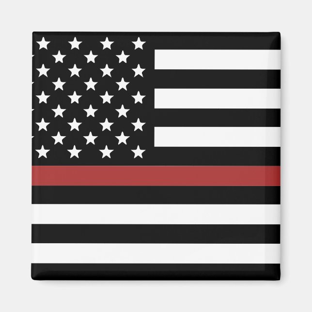 Thin Red Line USA Flag Firefighter Fire Department Magnet (Front)