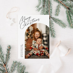 thin script christmas arch holiday card