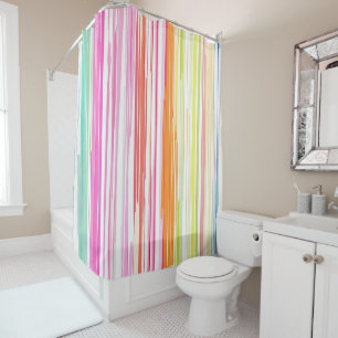 Thin Stripe Colour Pattern Shower Curtain