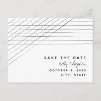 Thin Stripe Slant Save The Date Postcard