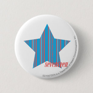 Thin Stripes Aqua 2 6 Cm Round Badge