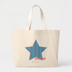Thin Stripes Aqua 2 Large Tote Bag
