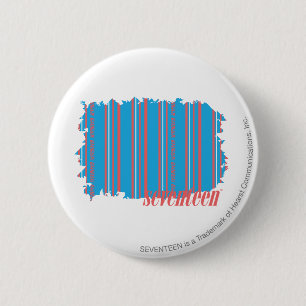 Thin Stripes Aqua 4 6 Cm Round Badge