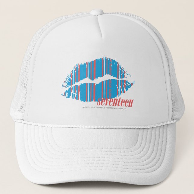 Thin Stripes Aqua Trucker Hat (Front)