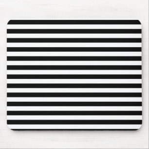 Thin Stripes - Black and White Mouse Pad