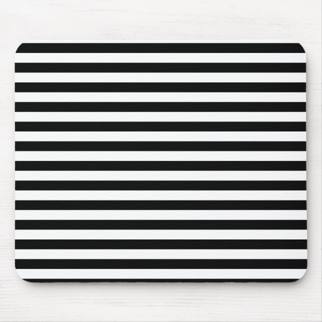 Thin Stripes - Black and White Mouse Pad (Front)